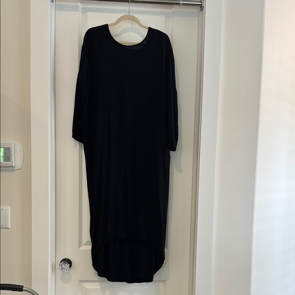 Black Long Sleeve Crew Neck Dress for Work